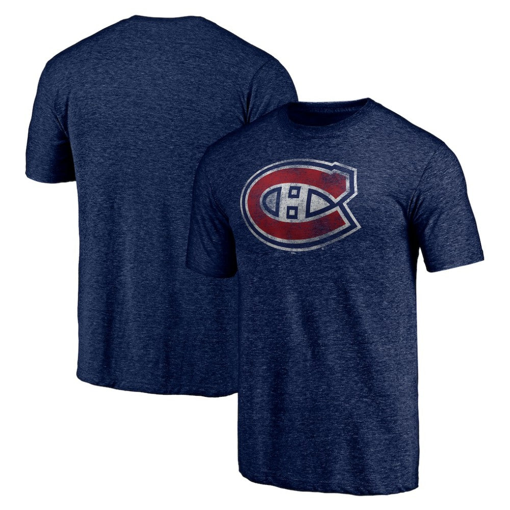 Montreal Canadiens Distressed Tri-Blend T-Shirt - Navy - NHL