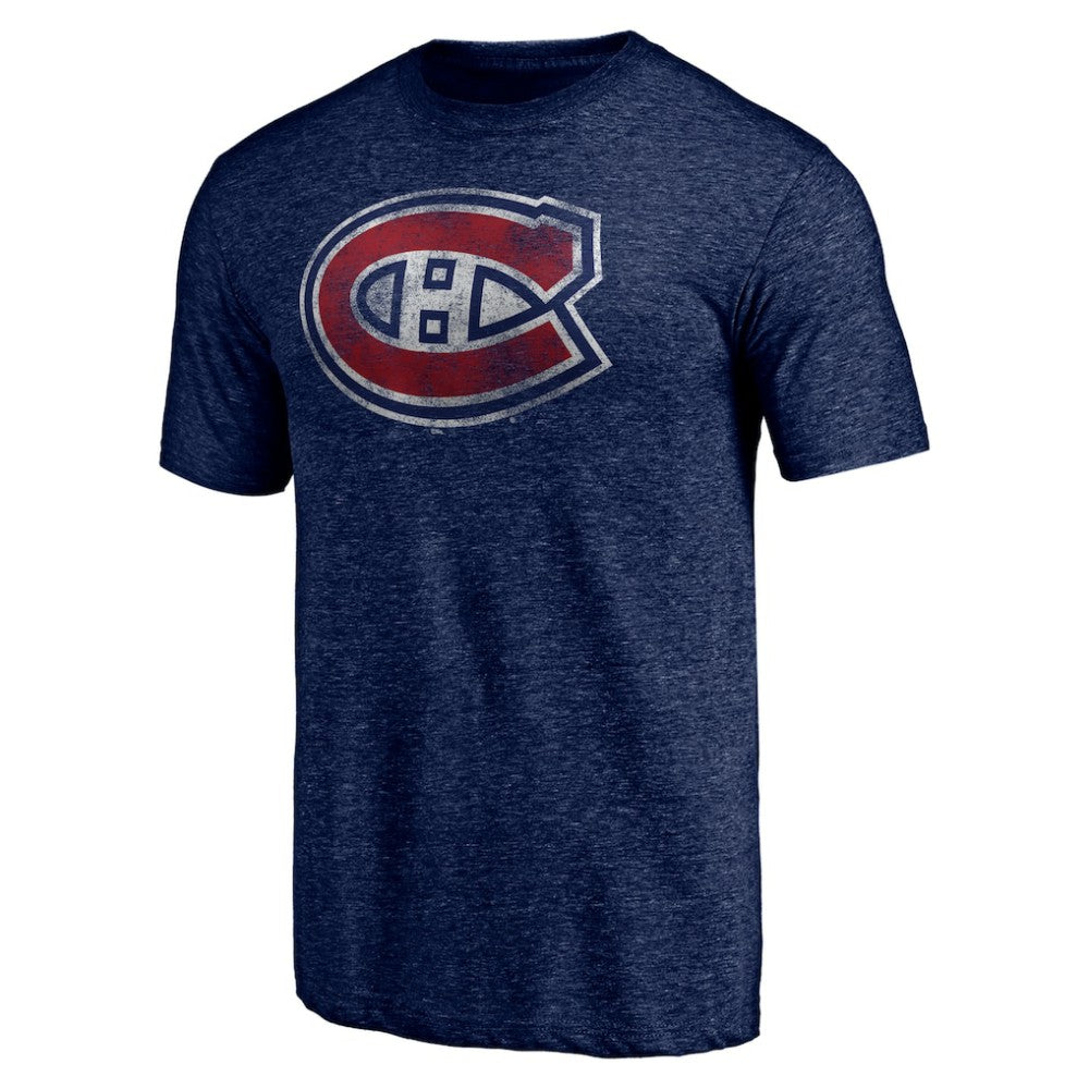Montreal Canadiens Distressed Tri-Blend T-Shirt - Navy - NHL