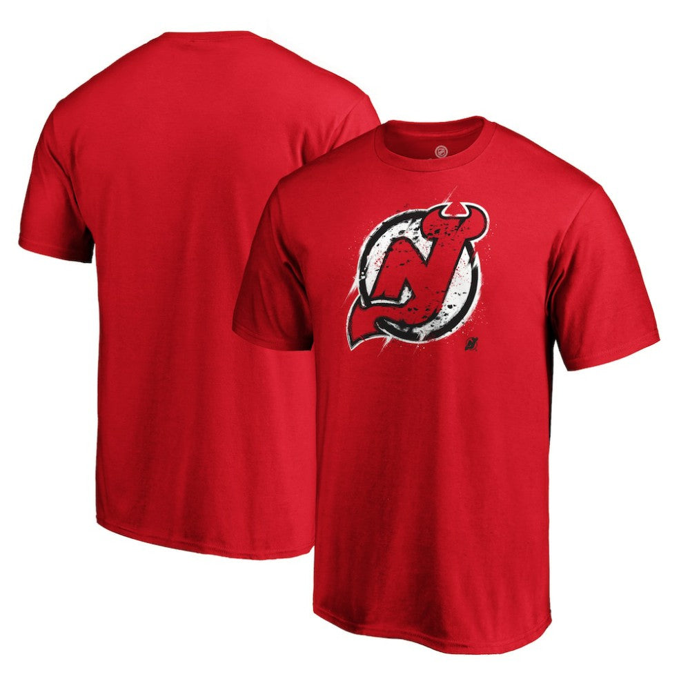 New Jersey Devils Splatter Logo T-Shirt - Red - NHL