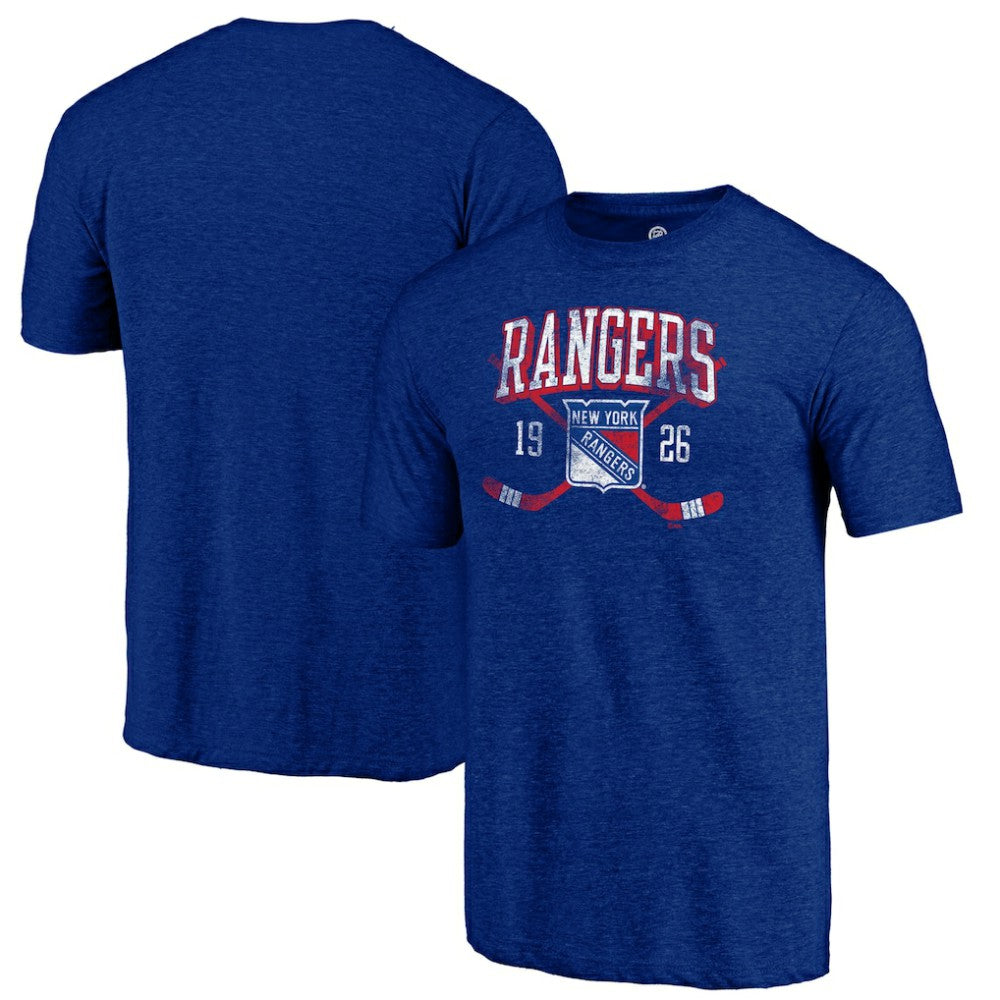 New York Rangers Line Shift Tri-Blend T-Shirt - Blue - NHL