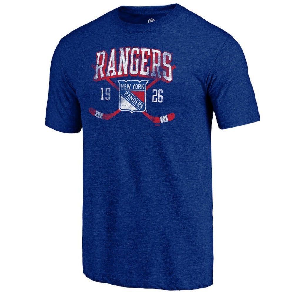 New York Rangers Line Shift Tri-Blend T-Shirt - Blue - NHL