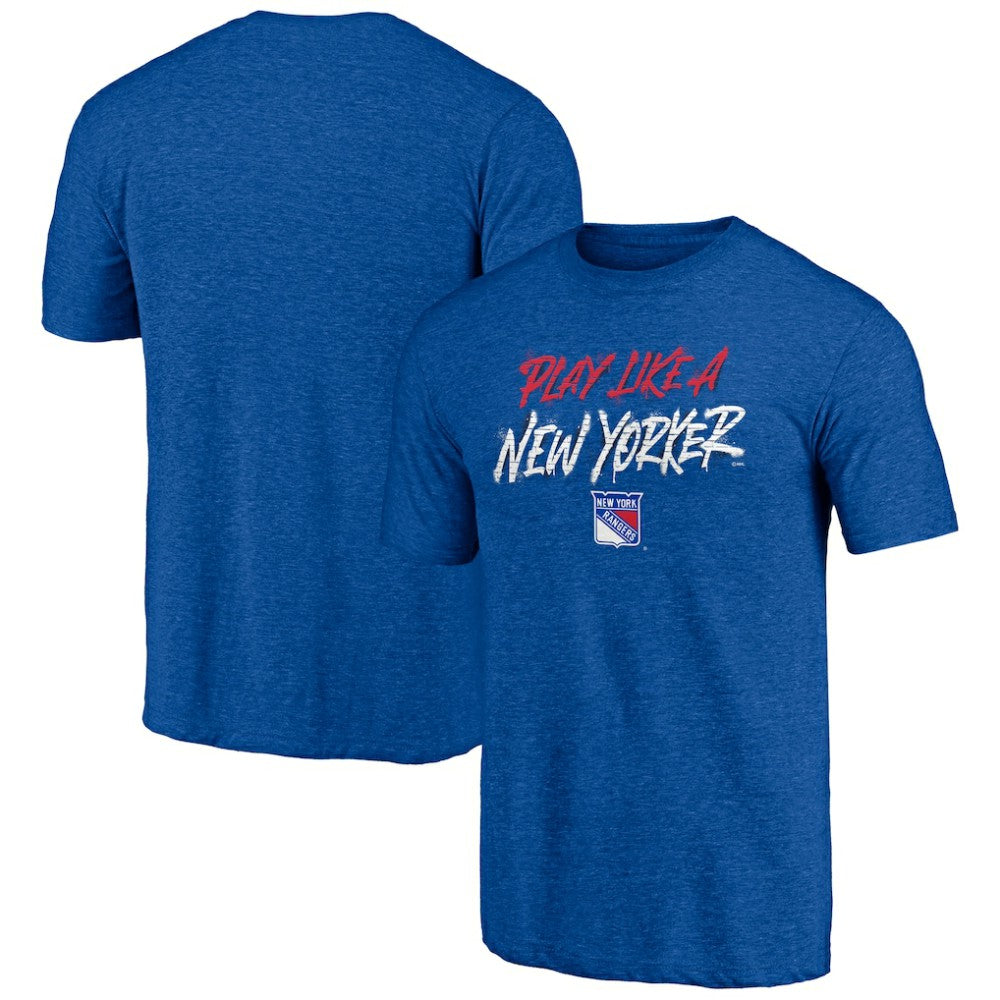 New York Rangers Shoot to Score Tri-Blend T-Shirt - Blue - NHL