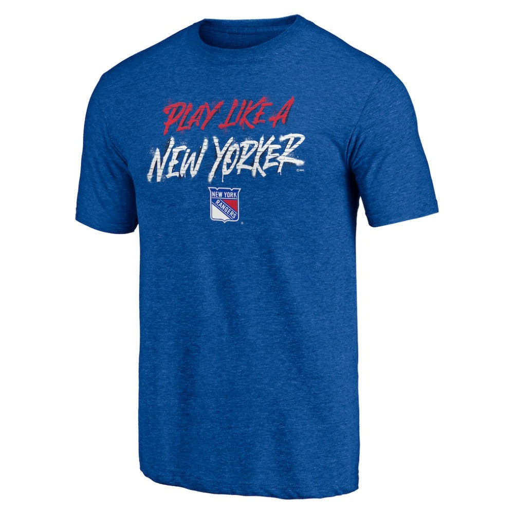 New York Rangers Shoot to Score Tri-Blend T-Shirt - Blue - NHL