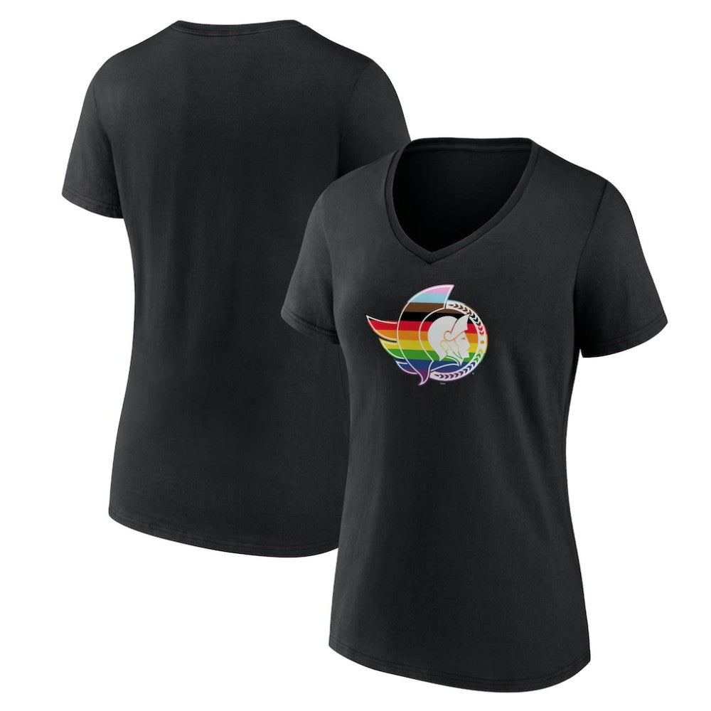 Ottawa Senators Women's NHL Pride V-Neck T-Shirt - Black - NHL