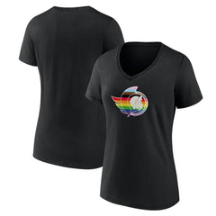Ottawa Senators Women's NHL Pride V-Neck T-Shirt - Black - NHL