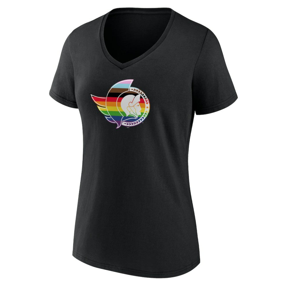 Ottawa Senators Women's NHL Pride V-Neck T-Shirt - Black - NHL