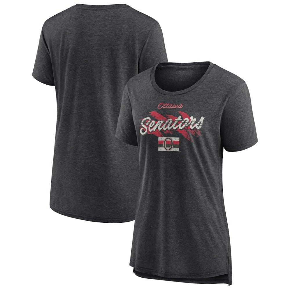 Ottawa Senators Women's Hit the Ice Tri-Blend T-Shirt - Gray - NHL