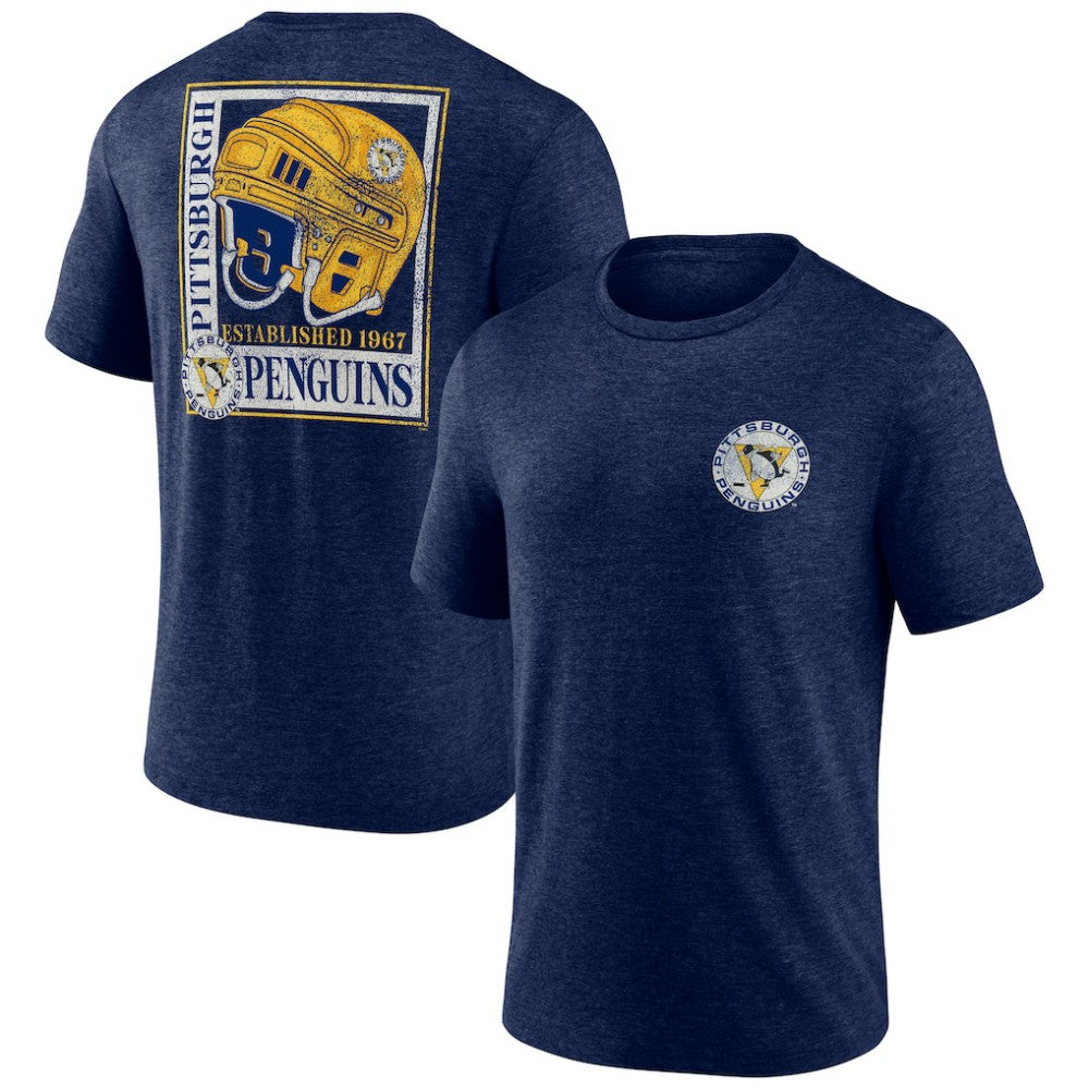 Pittsburgh Penguins Earnest Will Tri-Blend T-Shirt - Navy - NHL