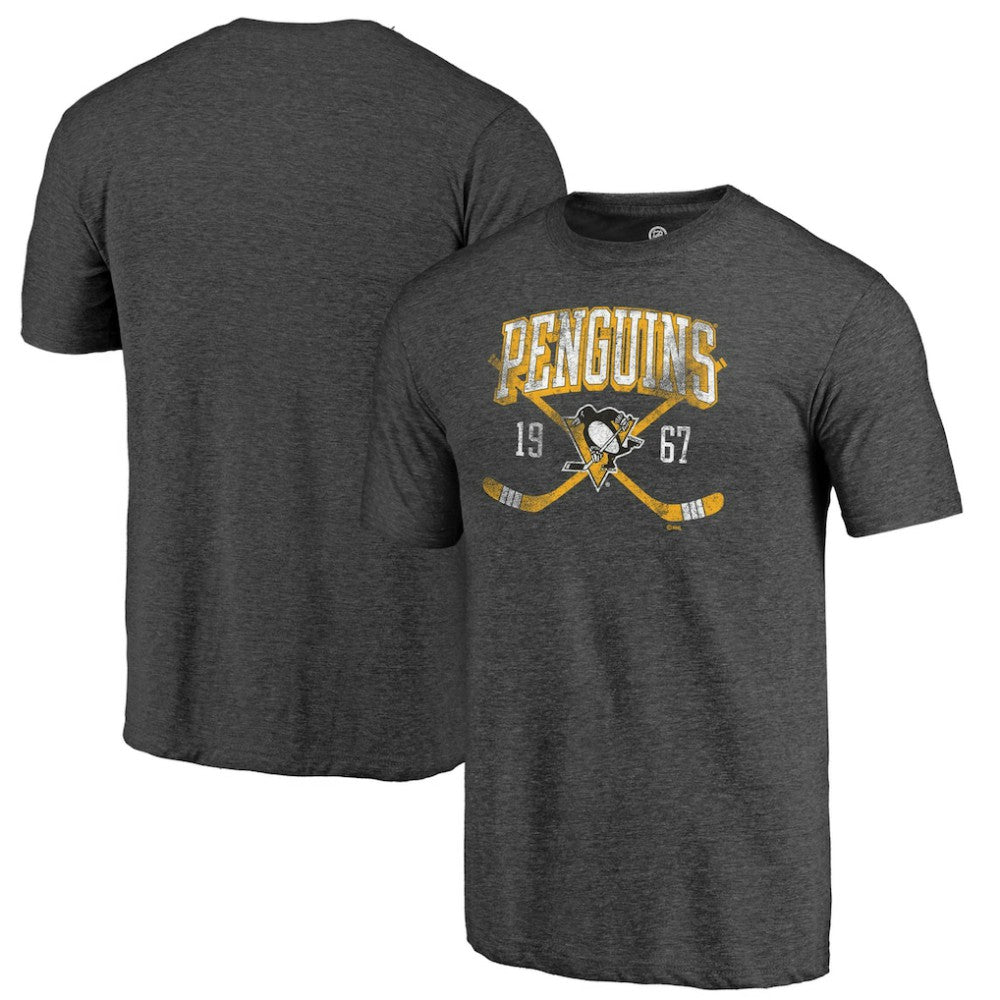 Pittsburgh Penguins Line Shift Tri-Blend T-Shirt - Charcoal - NHL