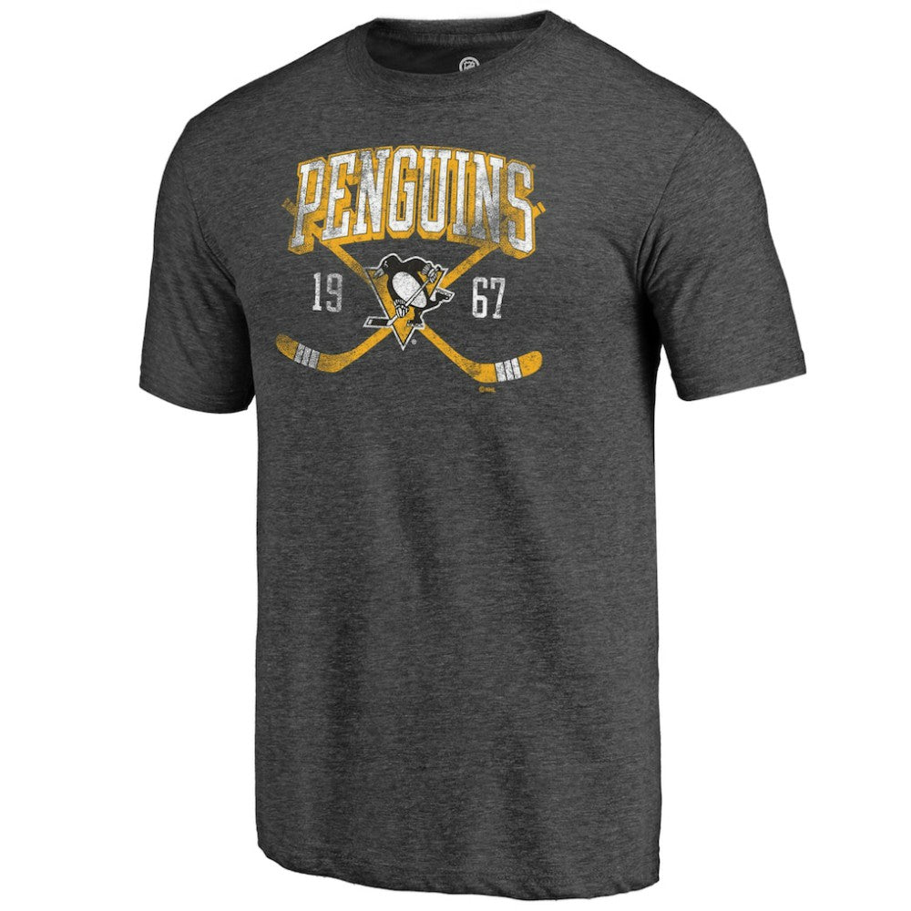 Pittsburgh Penguins Line Shift Tri-Blend T-Shirt - Charcoal - NHL