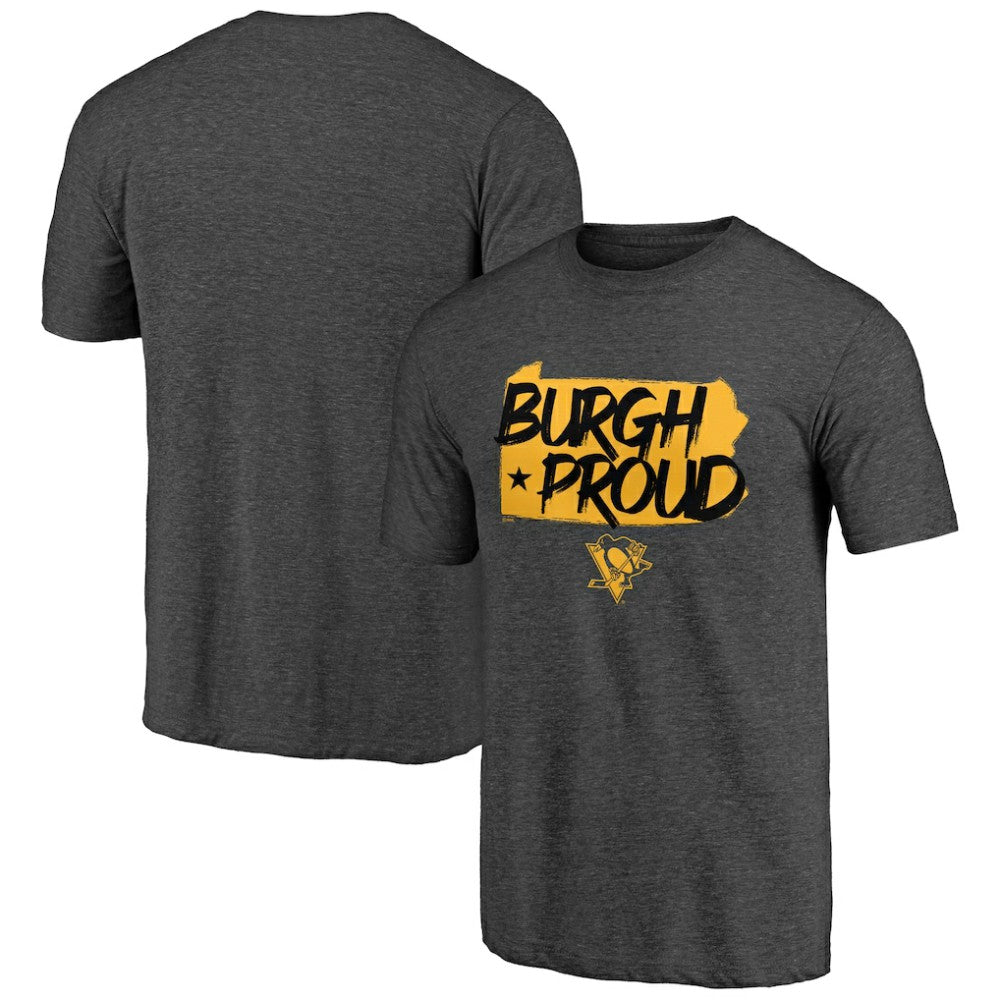 Pittsburgh Penguins Shoot to Score Tri-Blend T-Shirt - Charcoal - NHL