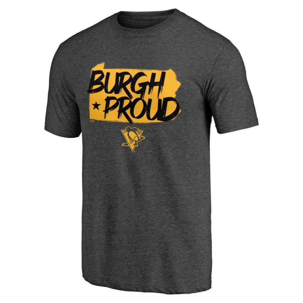 Pittsburgh Penguins Shoot to Score Tri-Blend T-Shirt - Charcoal - NHL