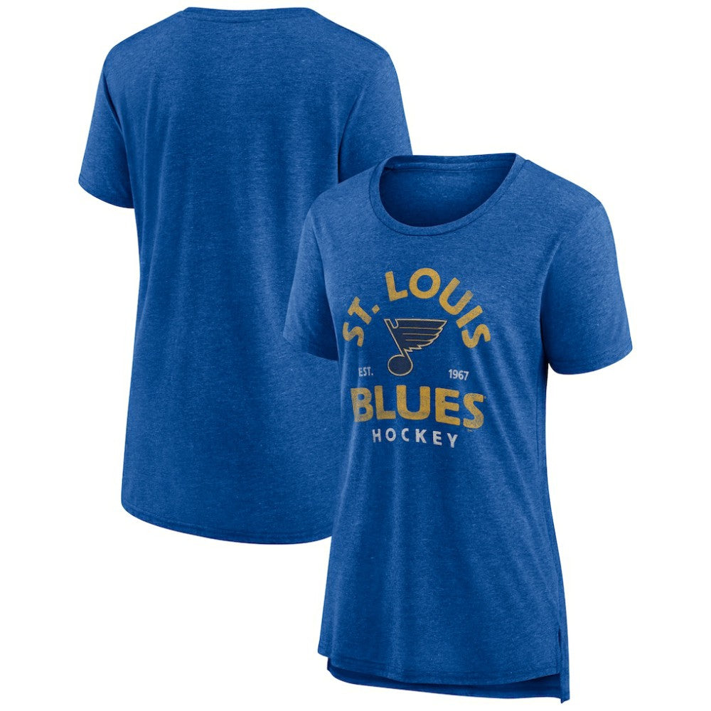 St. Louis Blues Women's Vintage Arch Tri-Blend T-Shirt - Blue - NHL