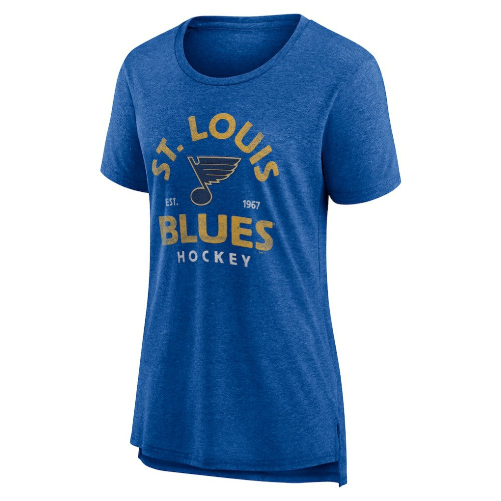 St. Louis Blues Women's Vintage Arch Tri-Blend T-Shirt - Blue - NHL