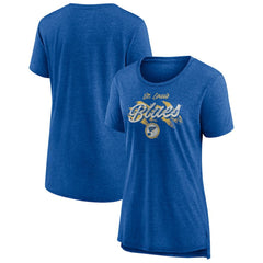 St. Louis Blues Women's Hit the Ice Tri-Blend T-Shirt - Blue - NHL