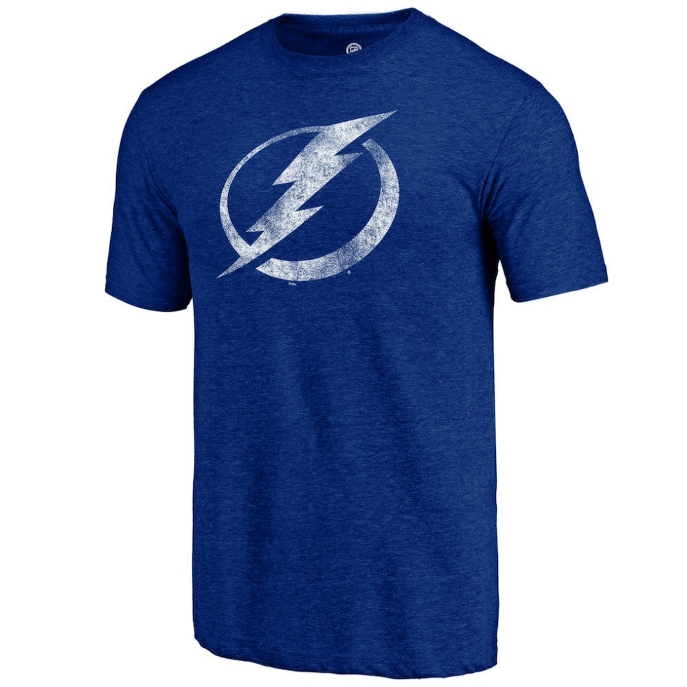 Tampa Bay Lightning Distressed Logo Tri-Blend T-Shirt - Blue - NHL