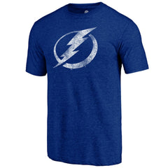 Tampa Bay Lightning Distressed Logo Tri-Blend T-Shirt - Blue - NHL