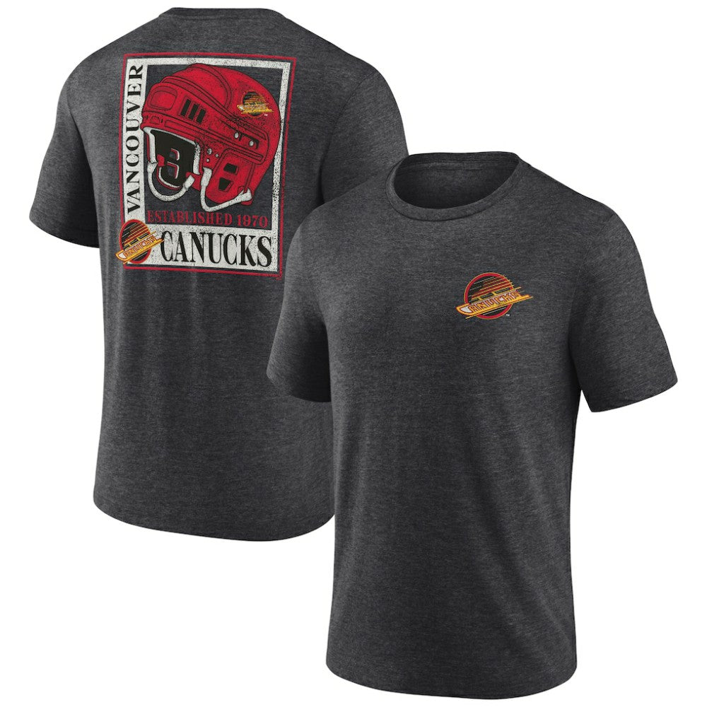 Vancouver Canucks Earnest Will Tri-Blend T-Shirt - Charcoal - NHL