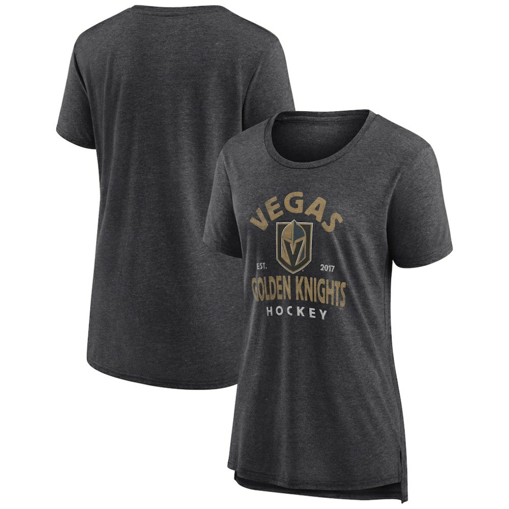 Vegas Golden Knights Women's Vintage Arch Tri-Blend T-Shirt - Gray - NHL