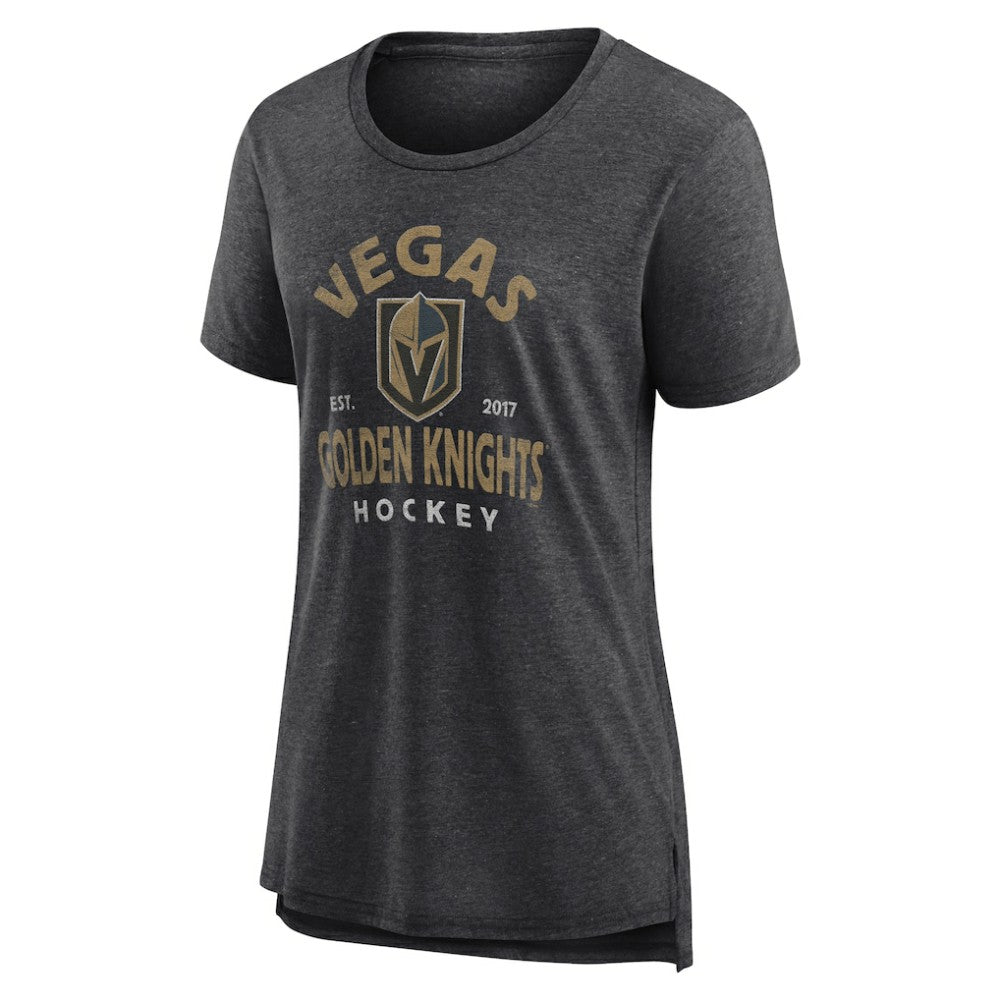 Vegas Golden Knights Women's Vintage Arch Tri-Blend T-Shirt - Gray - NHL