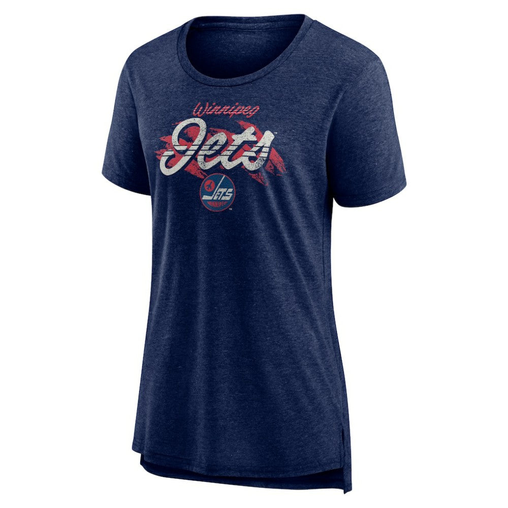 Winnipeg Jets Women's Hit the Ice Tri-Blend T-Shirt - Navy - NHL