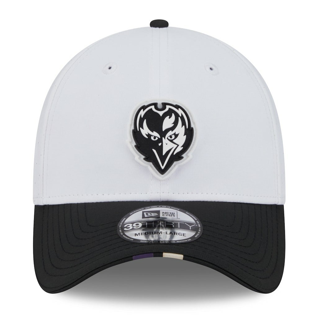 Baltimore Ravens New Era 2025 NFL Training Camp 39THIRTY Flex Hat White/Black | NFL