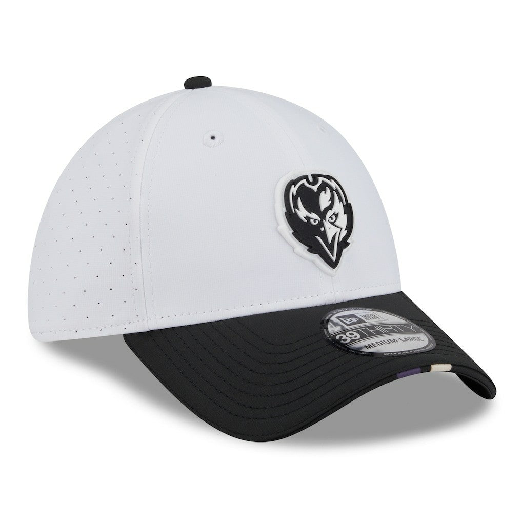 Baltimore Ravens New Era 2025 NFL Training Camp 39THIRTY Flex Hat White/Black | NFL