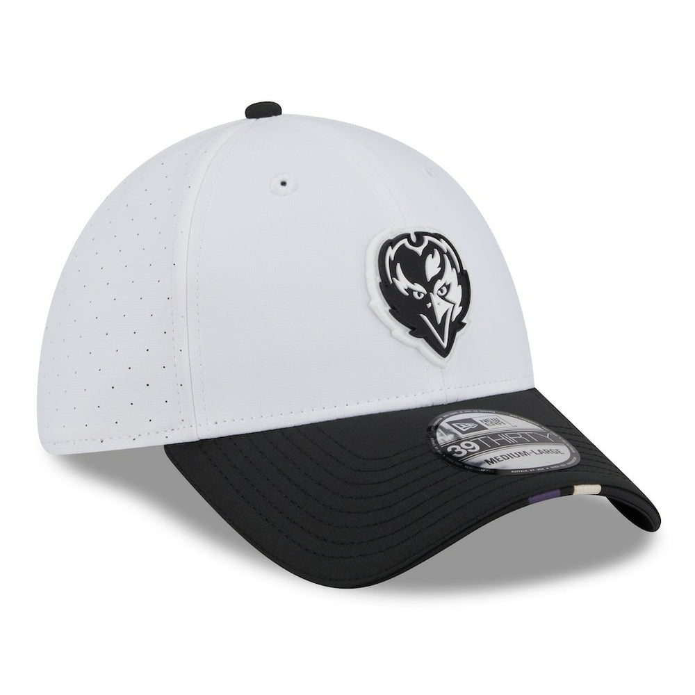 Baltimore Ravens New Era 2025 NFL Training Camp 39THIRTY Flex Hat White/Black | NFL