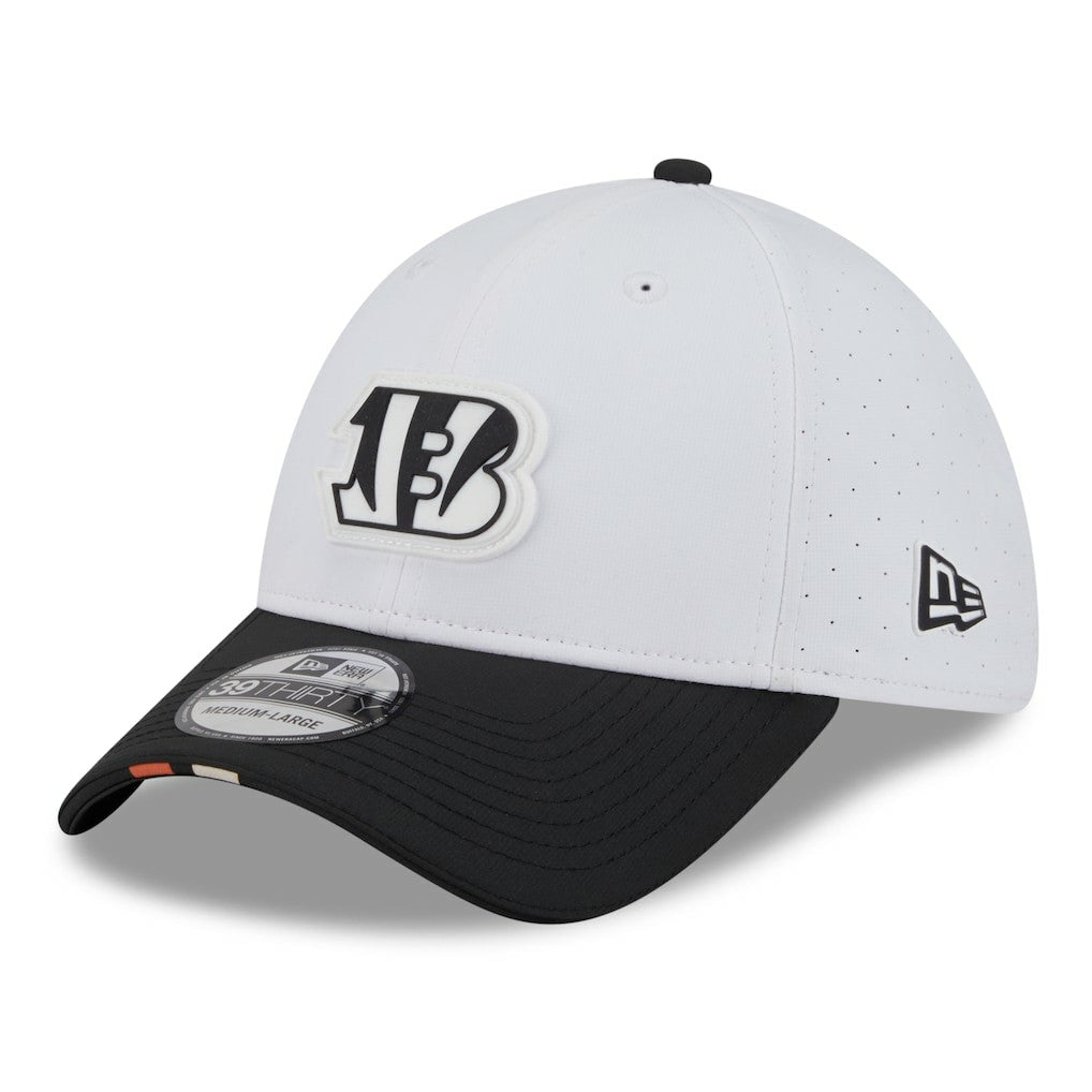Cincinnati Bengals New Era 2025 NFL Training Camp 39THIRTY Flex Hat White/Black | NFL