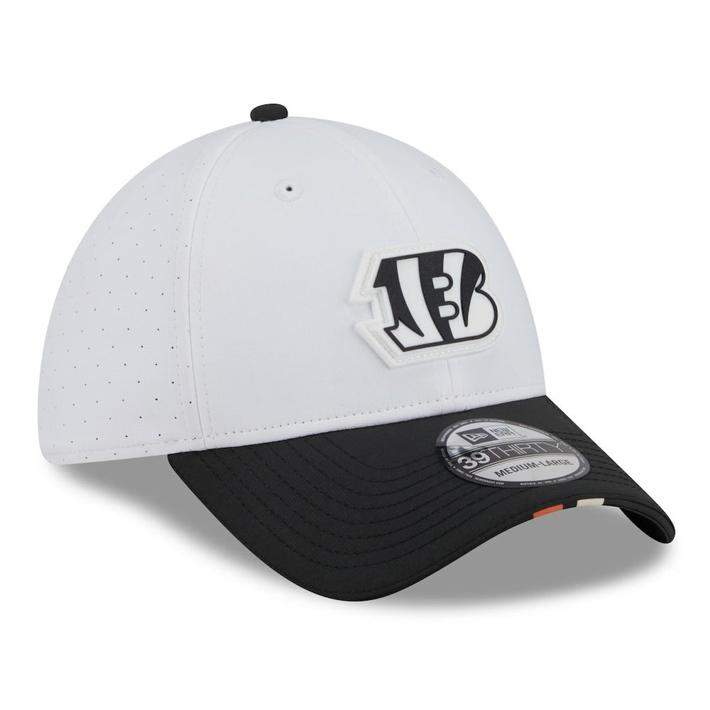 Cincinnati Bengals New Era 2025 NFL Training Camp 39THIRTY Flex Hat White/Black | NFL