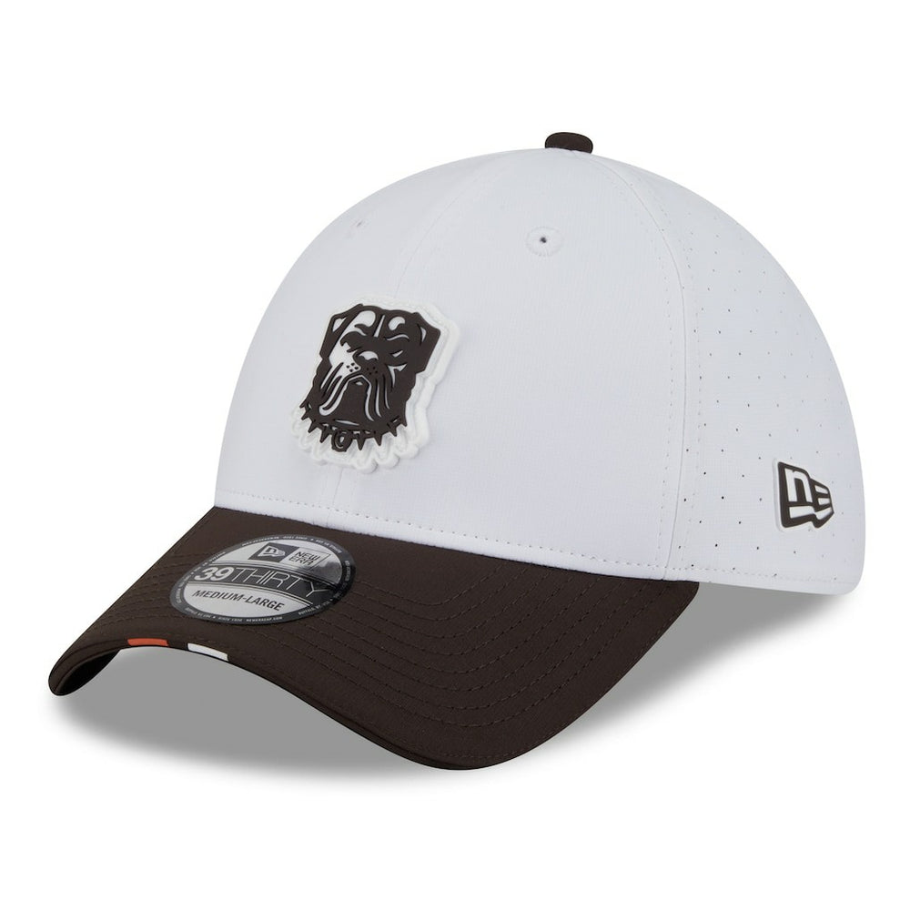 Cleveland Browns New Era 2025 NFL Training Camp 39THIRTY Flex Hat White/Brown | NFL