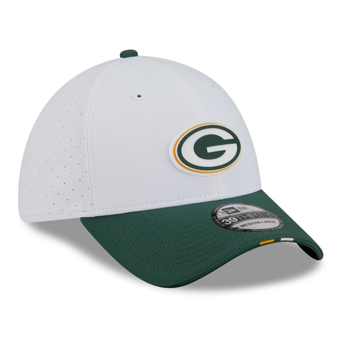 Green Bay Packers New Era 2025 NFL Training Camp 39THIRTY Flex Hat White/Green | NFL