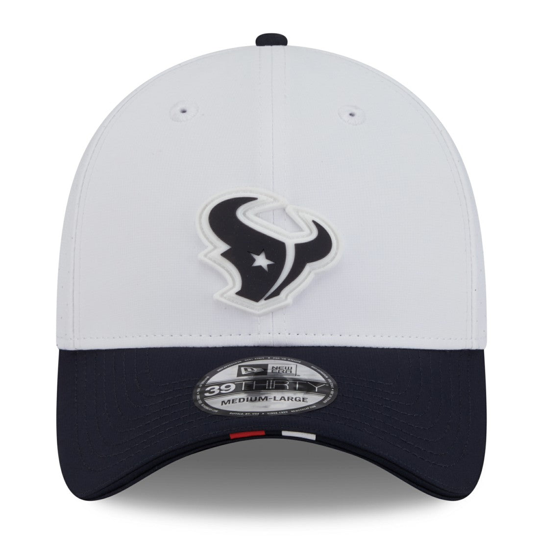 Houston Texans New Era 2025 NFL Training Camp 39THIRTY Flex Hat White/Navy | NFL