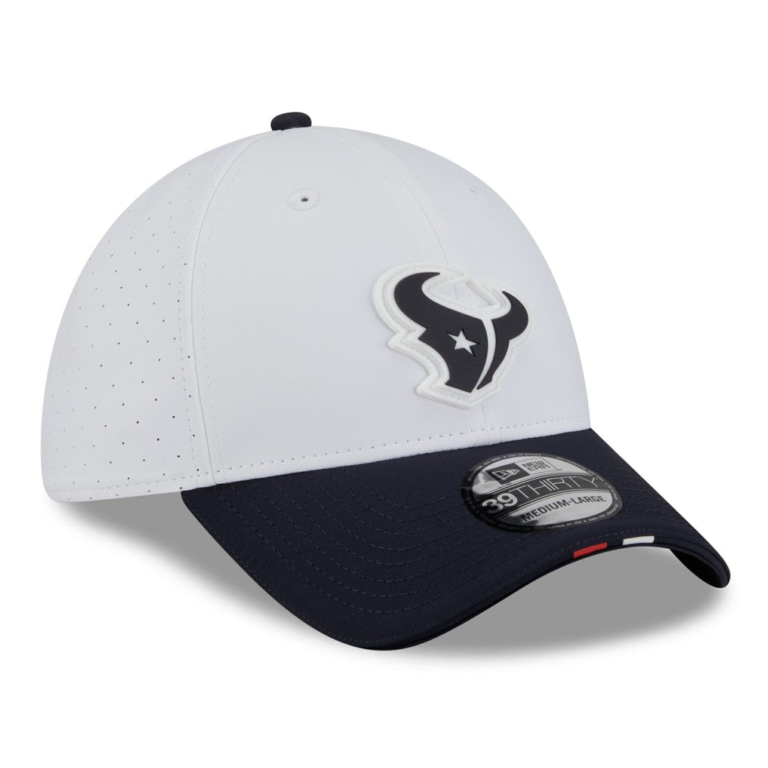 Houston Texans New Era 2025 NFL Training Camp 39THIRTY Flex Hat White/Navy | NFL