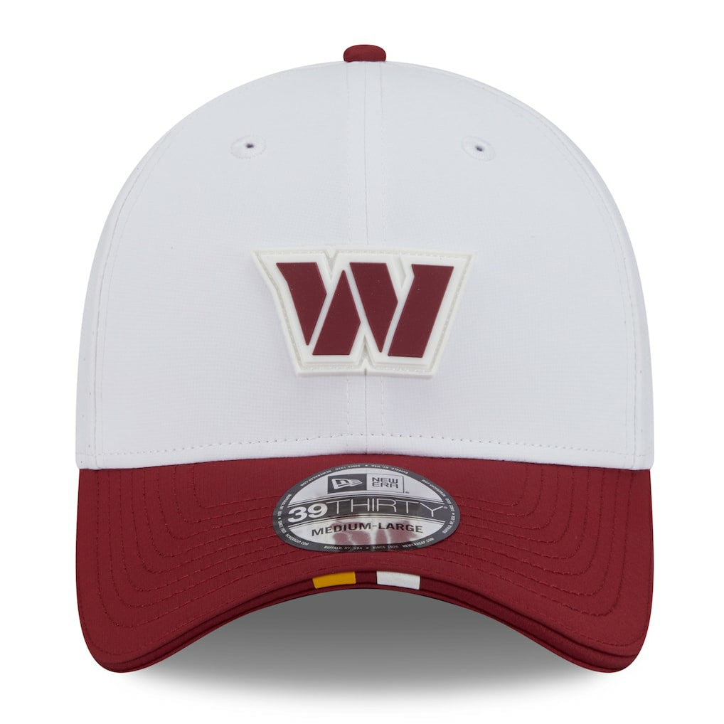 Washington Commanders New Era 2025 NFL Training Camp 39THIRTY Flex Hat White/Burgundy | NFL