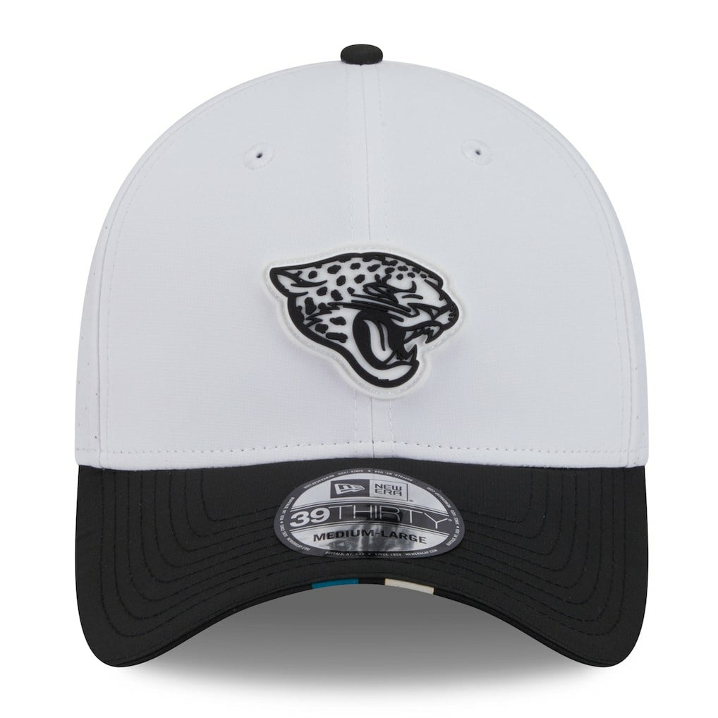 Jacksonville Jaguars New Era 2025 NFL Training Camp 39THIRTY Flex Hat White/Black | NFL
