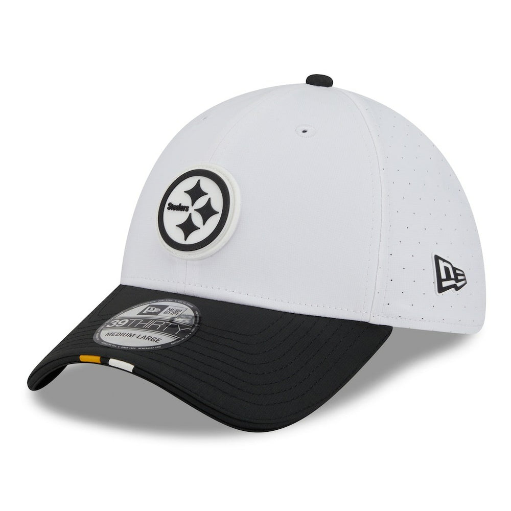 Pittsburgh Steelers New Era 2025 NFL Training Camp 39THIRTY Flex Hat White/Black | NFL