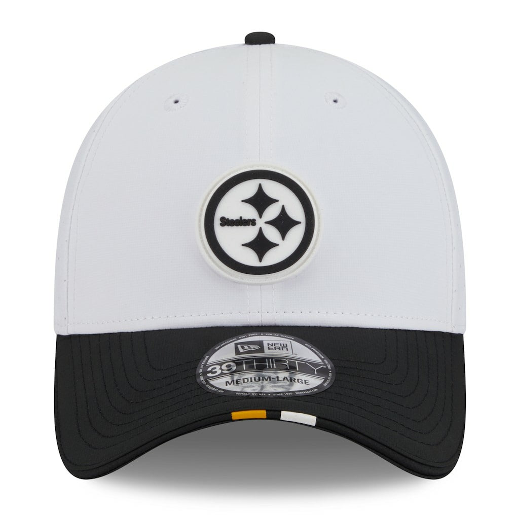 Pittsburgh Steelers New Era 2025 NFL Training Camp 39THIRTY Flex Hat White/Black | NFL