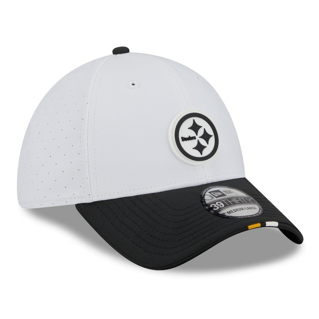 Pittsburgh Steelers New Era 2025 NFL Training Camp 39THIRTY Flex Hat White/Black | NFL