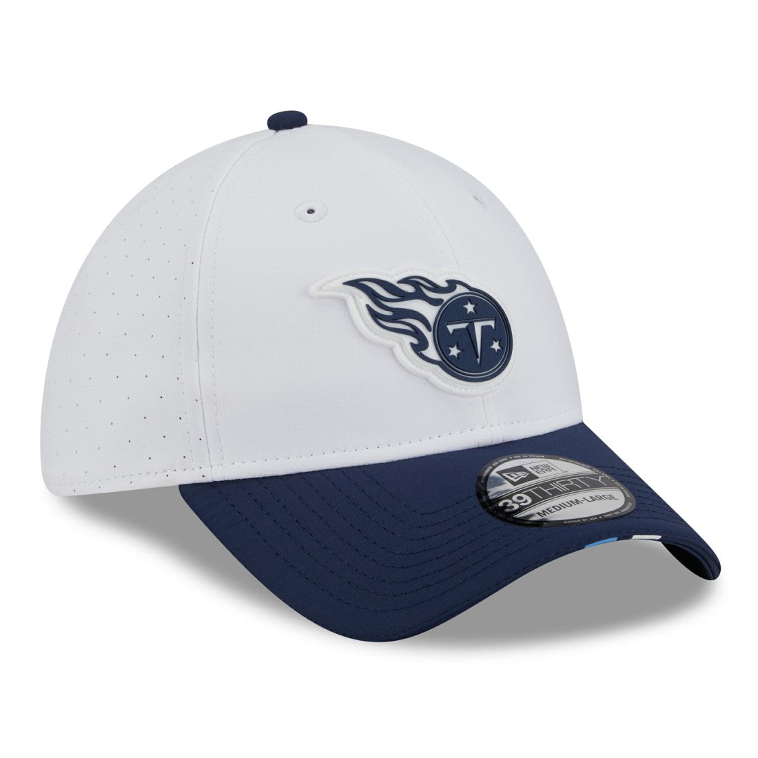 Tennessee Titans New Era 2025 NFL Training Camp 39THIRTY Flex Hat White/Navy | NFL