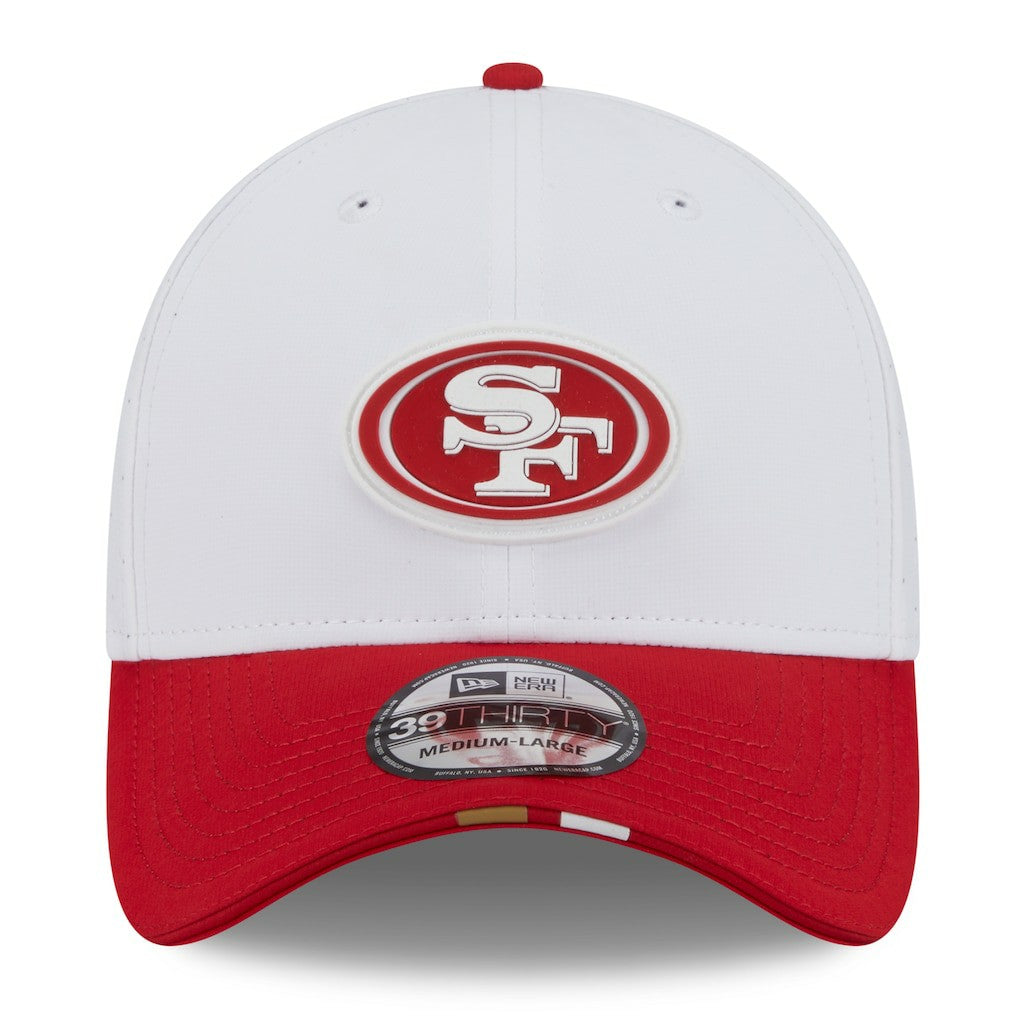 San Francisco 49ers New Era 2025 NFL Training Camp 39THIRTY Flex Hat White/Scarlet | NFL