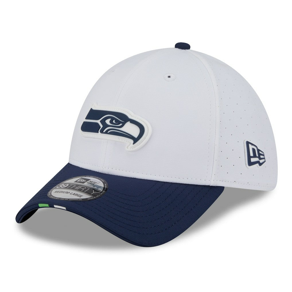 Seattle Seahawks New Era 2025 NFL Training Camp 39THIRTY Flex Hat White/College Navy | NFL