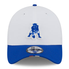 New England Patriots New Era 2025 NFL Training Camp Throwback Logo 39THIRTY Flex Hat White/Royal | NFL