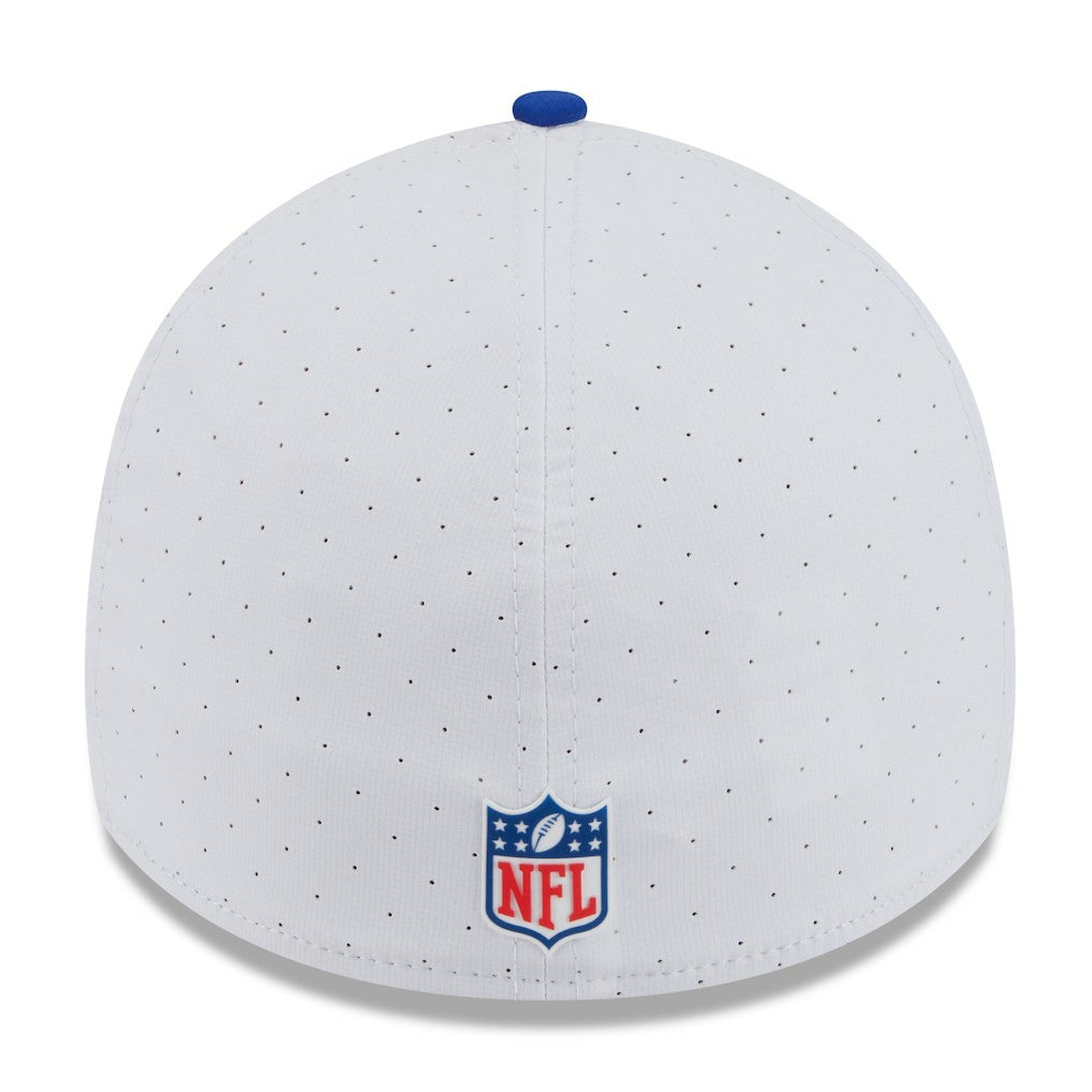 New England Patriots New Era 2025 NFL Training Camp Throwback Logo 39THIRTY Flex Hat White/Royal | NFL