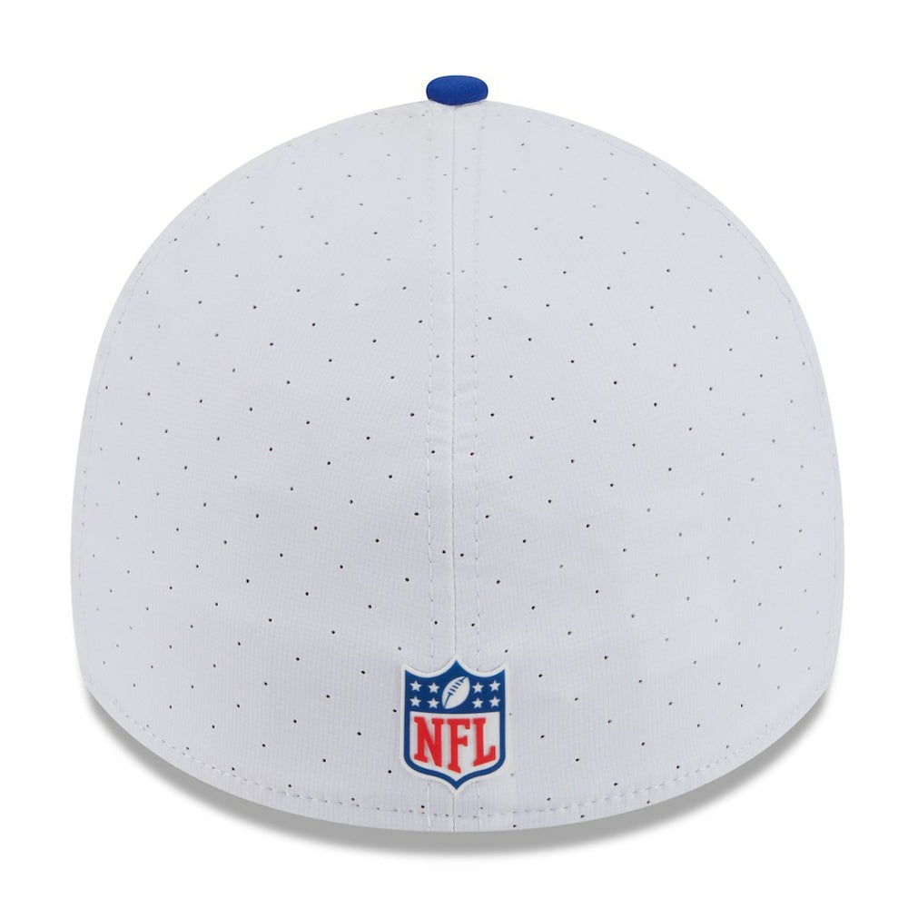 New England Patriots New Era 2025 NFL Training Camp Throwback Logo 39THIRTY Flex Hat White/Royal | NFL