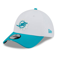 Miami Dolphins New Era 2025 NFL Training Camp 39THIRTY Flex Hat White/Aqua | NFL