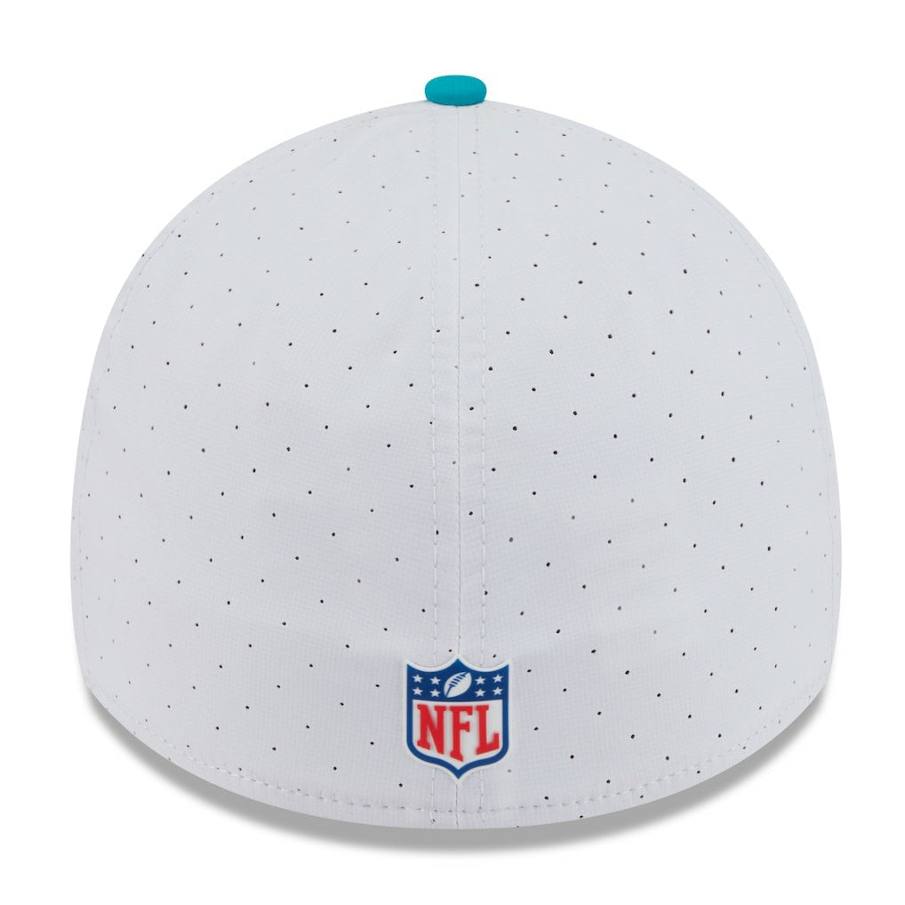 Miami Dolphins New Era 2025 NFL Training Camp 39THIRTY Flex Hat White/Aqua | NFL