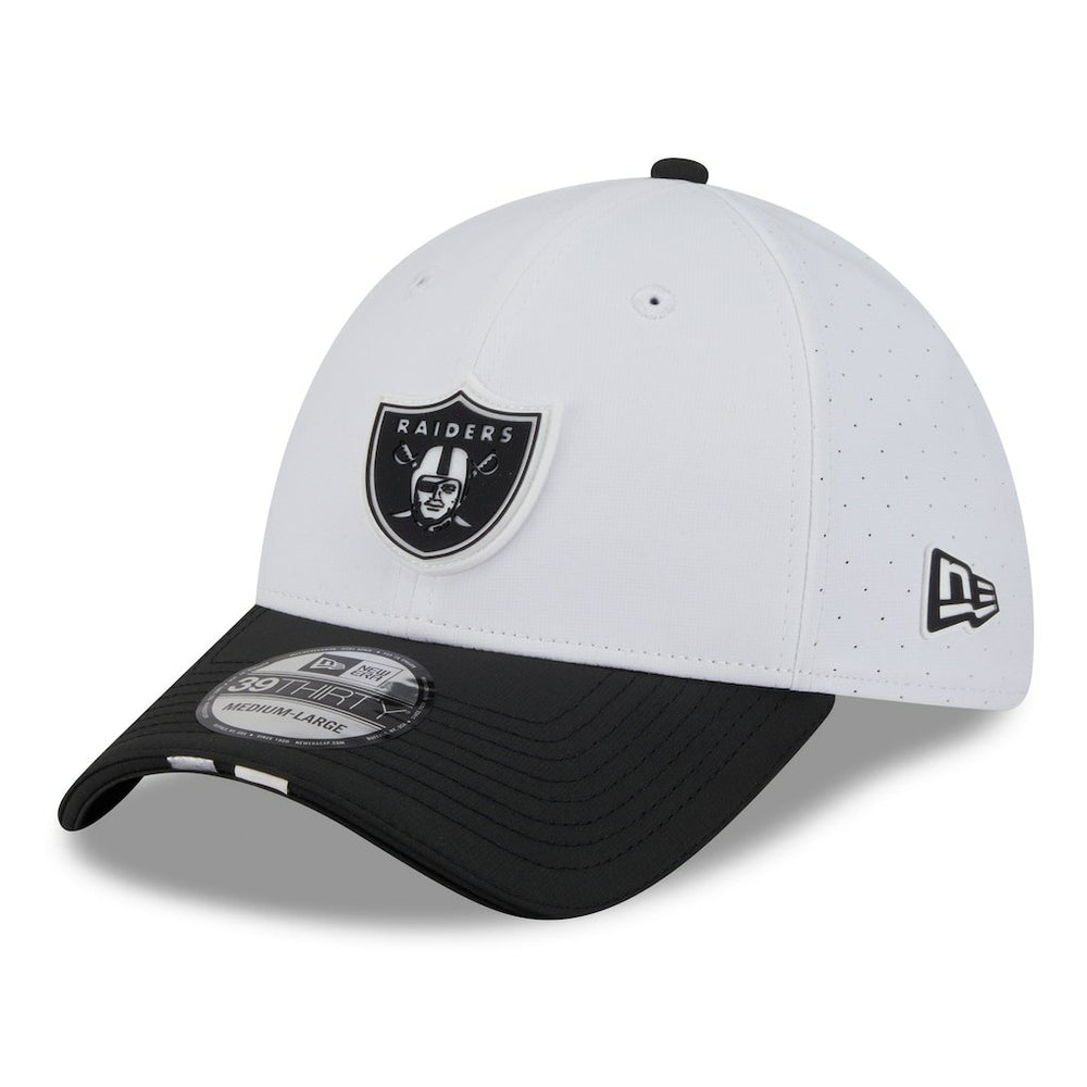 Las Vegas Raiders New Era 2025 NFL Training Camp 39THIRTY Flex Hat White/Black | NFL
