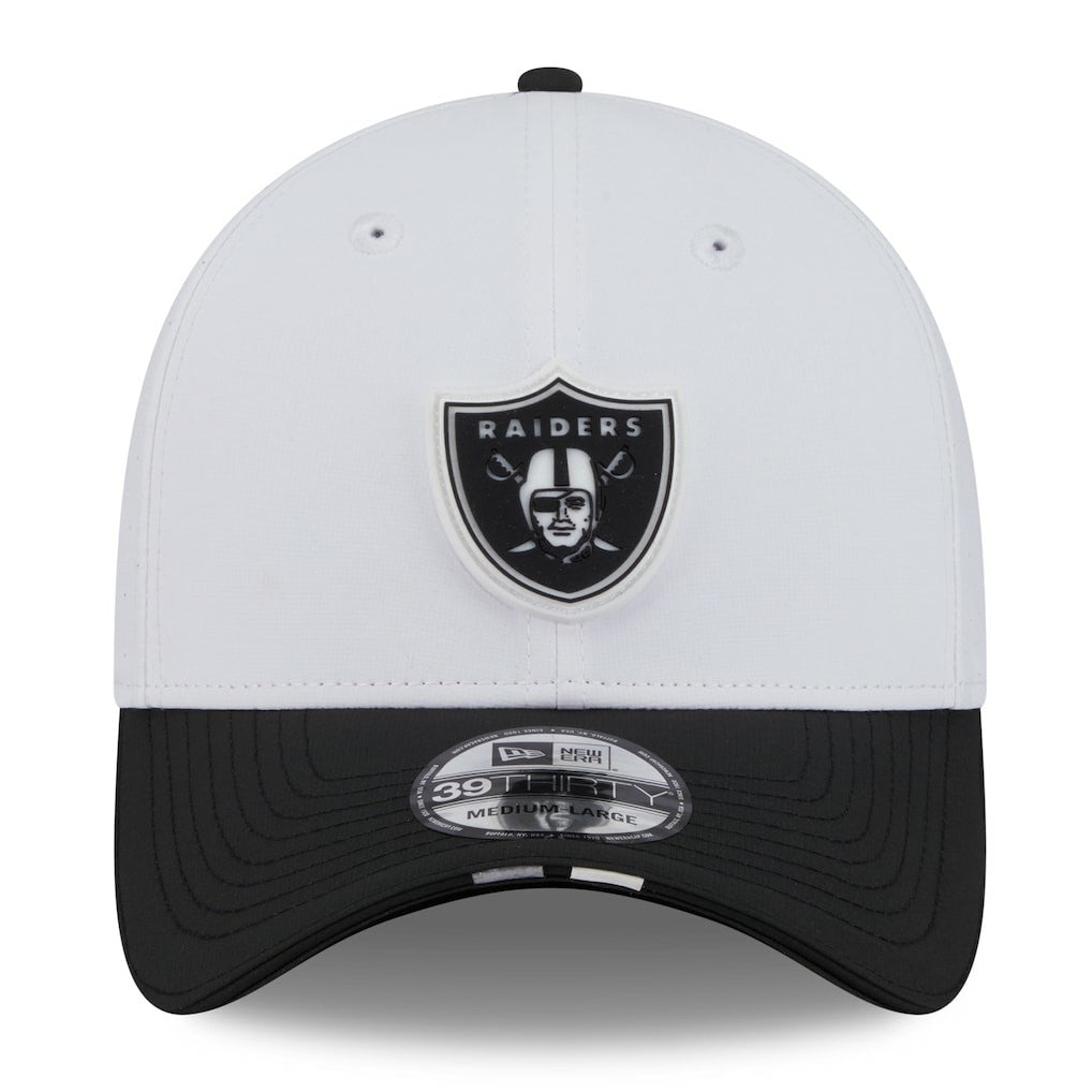 Las Vegas Raiders New Era 2025 NFL Training Camp 39THIRTY Flex Hat White/Black | NFL