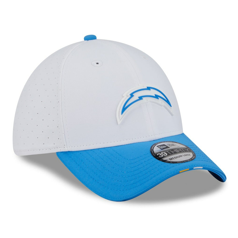 Los Angeles Chargers New Era 2025 NFL Training Camp 39THIRTY Flex Hat White/Powder Blue | NFL